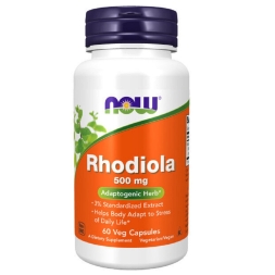 Адаптогены NOW Rhodiola 500 mg   (60 vcaps)